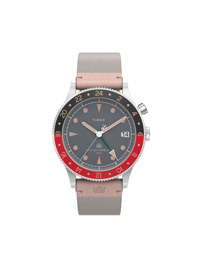 Timex Часовник Timex Waterbury Traditional GMT TW2V74100 Сив