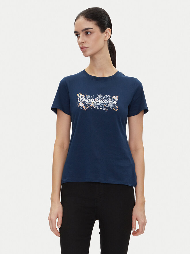 Pepe Jeans Pepe Jeans Marškinėliai Rosalind PL506034 Tamsiai mėlyna Regular Fit