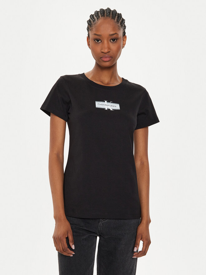 Calvin Klein Jeans Calvin Klein Jeans T-Shirt Faded Monologo J20J223625 Μαύρο Slim Fit