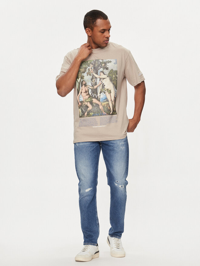 Redefined Rebel Redefined Rebel Camiseta Pedro 221166 Beis Regular Fit