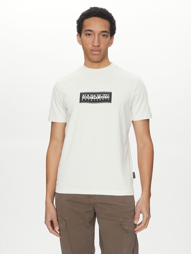 Napapijri Napapijri Marškinėliai S-box Logo NP0A4I3L Écru Regular Fit