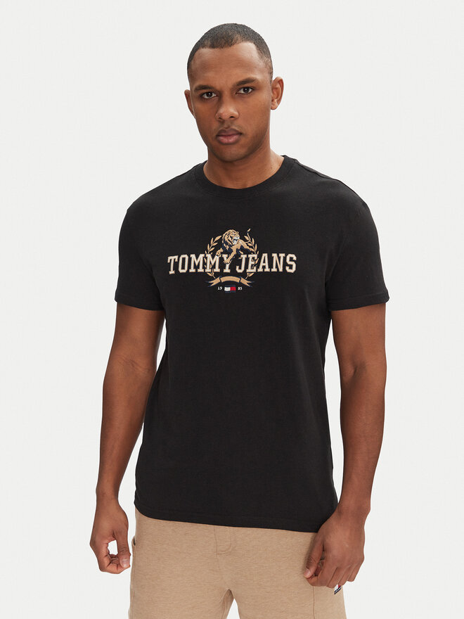 Tommy Jeans Tommy Jeans Marškinėliai Varsity DM0DM20818 Juoda Regular Fit
