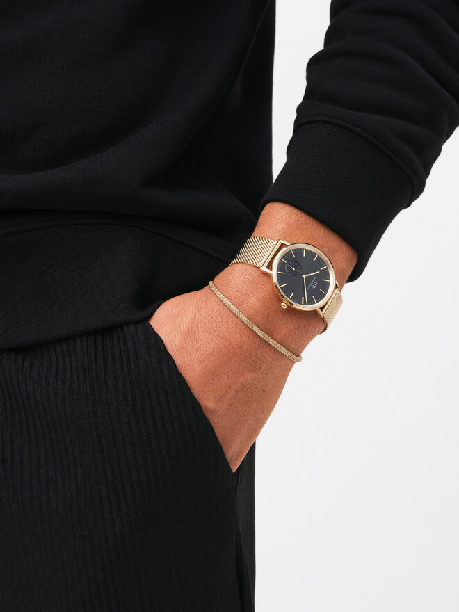 Daniel Wellington Pulkstenis Daniel Wellington Classic Multi-Eye Evergold Onyx DW00100713 Zelta