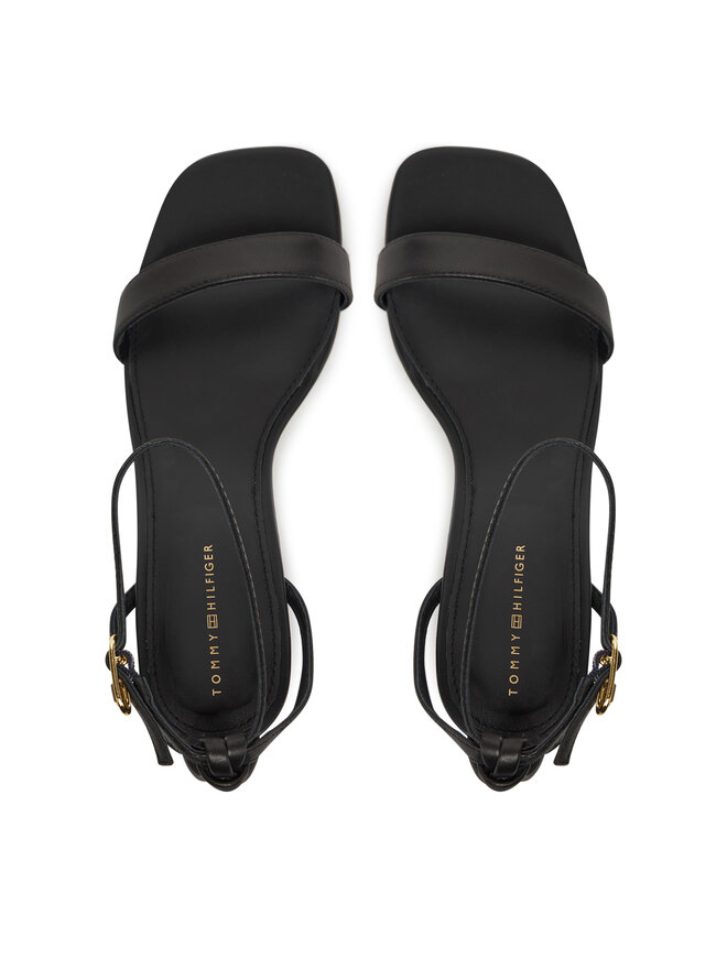 Tommy Hilfiger Sandale Tommy Hilfiger Leather Knots Kitten Sandal FW0FW08424 Negru