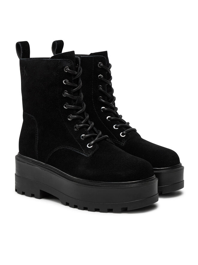 Calvin Klein Jeans Trapery Calvin Klein Jeans Flatform Zip Laceup Mg S YW0YW01554 Czarny