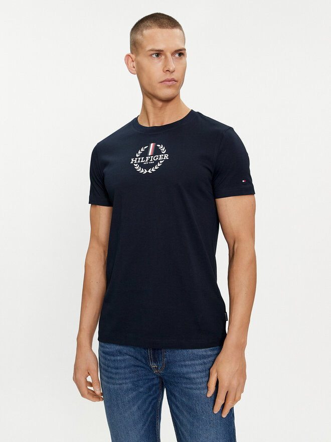 Tommy Hilfiger Tommy Hilfiger Póló Global Stripe MW0MW34388 Sötétkék Regular Fit