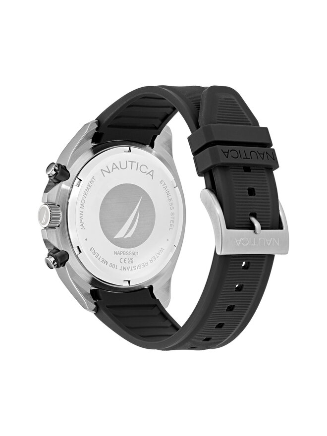 Nautica Ρολόι Nautica Sporty Chronograph NAPBSS501 Ασημί