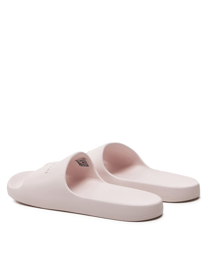 Tommy Jeans Pantoletten Tommy Jeans Tjw Printed Pu Pool Slide EN0EN02693 Écru