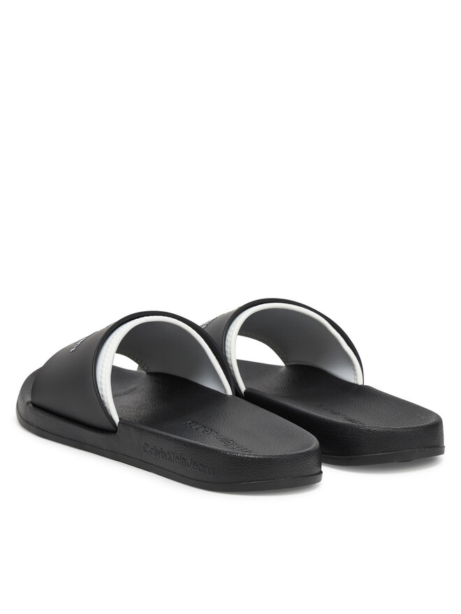 Calvin Klein Jeans Klapki Calvin Klein Jeans Slide Rubber Neoprene Monologo YM0YM00361 Czarny