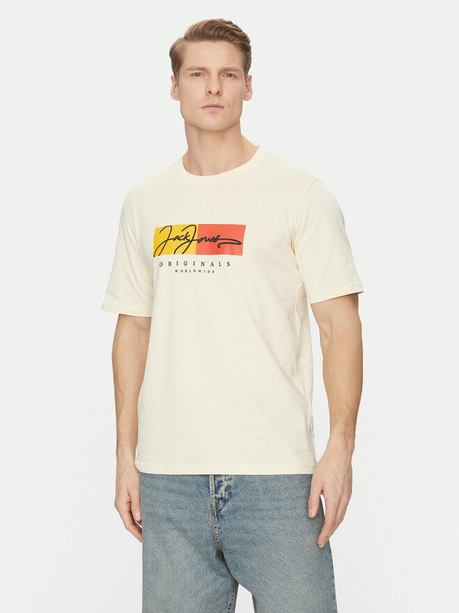 Jack&Jones Jack&Jones Marškinėliai Frederiksberg 12278266 Écru Regular Fit