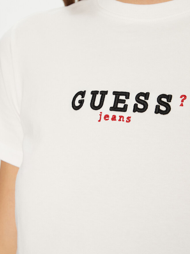 Guess Jeans Guess Jeans Marškinėliai W5RI54 J1314 Balta Regular Fit