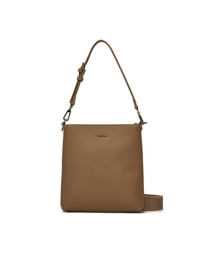 Calvin Klein Ročna torba Calvin Klein Ck Must Small Bucket_Caviar K60K613129 Rjava