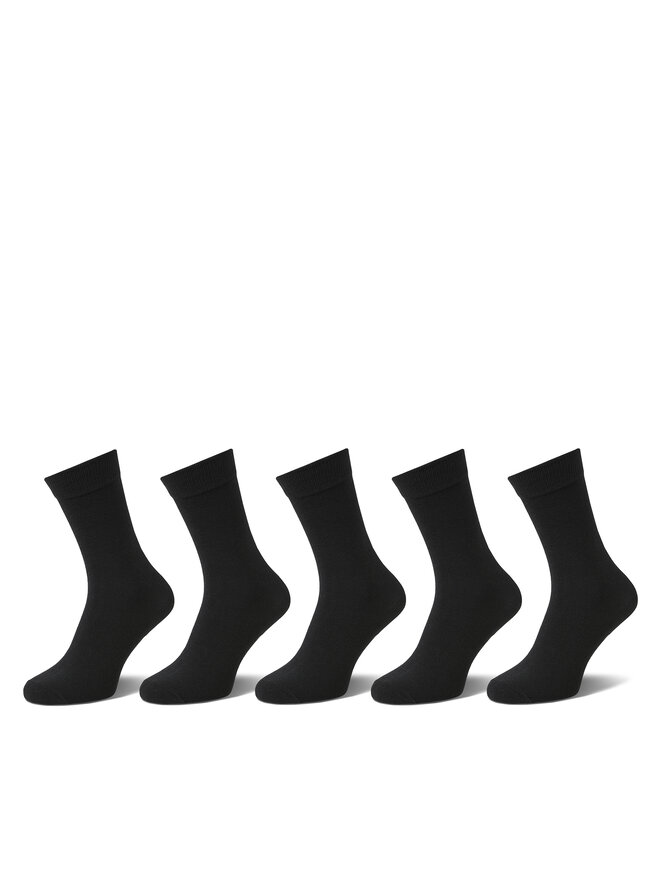 Jack&Jones Junior Sada 5 párů dětských vysokých ponožek Jack&Jones Junior 12206201 Černá