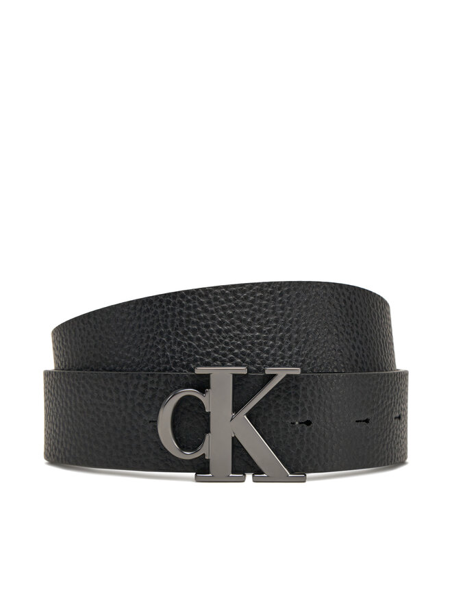 Calvin Klein Jeans Pasek Męski Calvin Klein Jeans Monogram Plaque 35mm Rev/Adj LV04G7002G Czarny