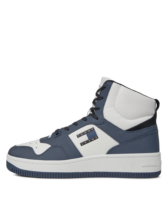 Tommy Jeans Sneakersy Tommy Jeans Tjm Retro Basket Sneaker Mid EM0EM01401 Granatowy