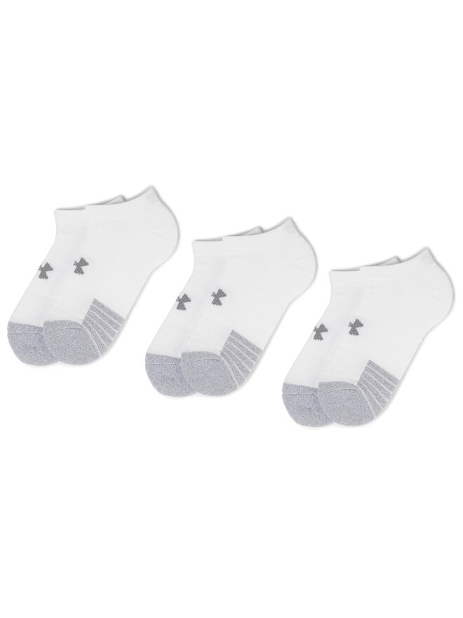 Under Armour Комплект 3 чифта къси чорапи унисекс Under Armour Heatgear No Show Sock 1346755-100 Бял