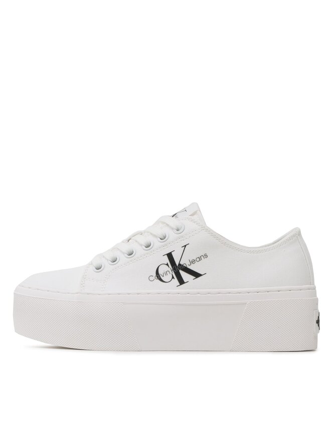 Calvin Klein Jeans Πάνινα παπούτσια Calvin Klein Jeans Cupsole Low Txt YW0YW01033 Λευκό