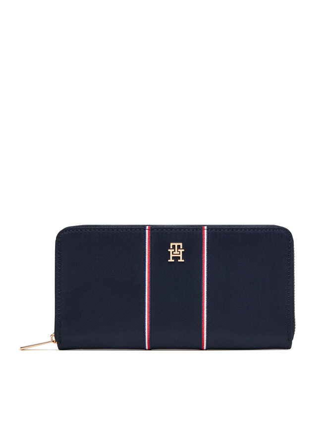 Tommy Hilfiger Liels sieviešu maks Tommy Hilfiger Th Icon Lrg Za Nylon Corp AW0AW17954 Tumši zils