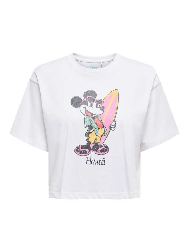 ONLY ONLY Camiseta Mickey Minnie 15348126 Blanco Regular Fit