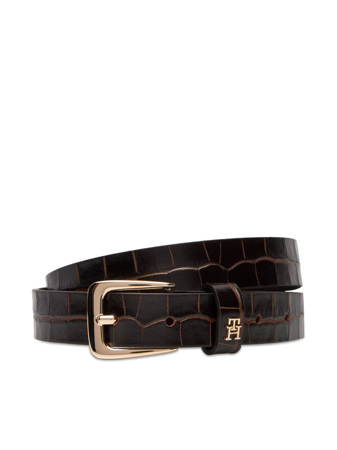 Tommy Hilfiger Дамски колан Tommy Hilfiger Th Libre 2.5 Croc AW0AW17975 Кафяв