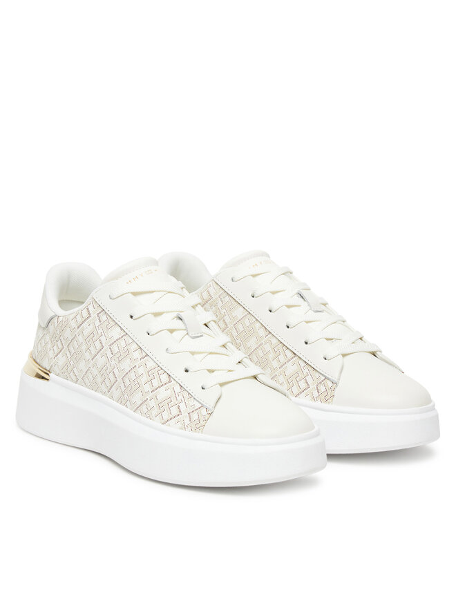 Tommy Hilfiger Αθλητικά Tommy Hilfiger Monogram Platform Snk FW0FW09155 Εκρού