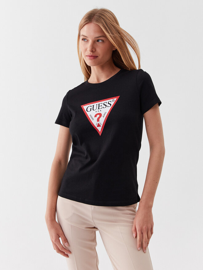 Guess Guess T-Shirt W1YI1B I3Z14 Μαύρο Slim Fit