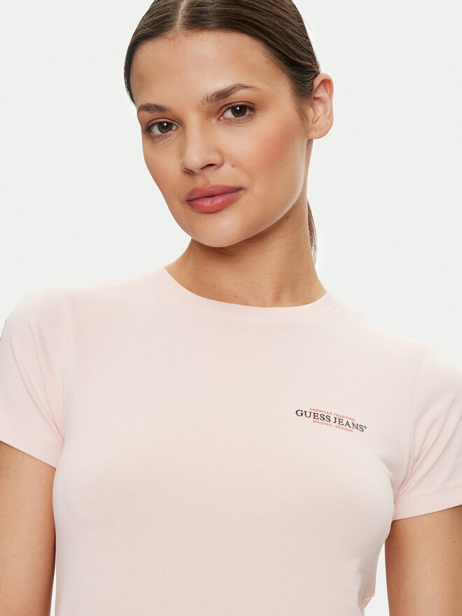 Guess Jeans Guess Jeans Camiseta W4YI02 J1314 Rosa Slim Fit