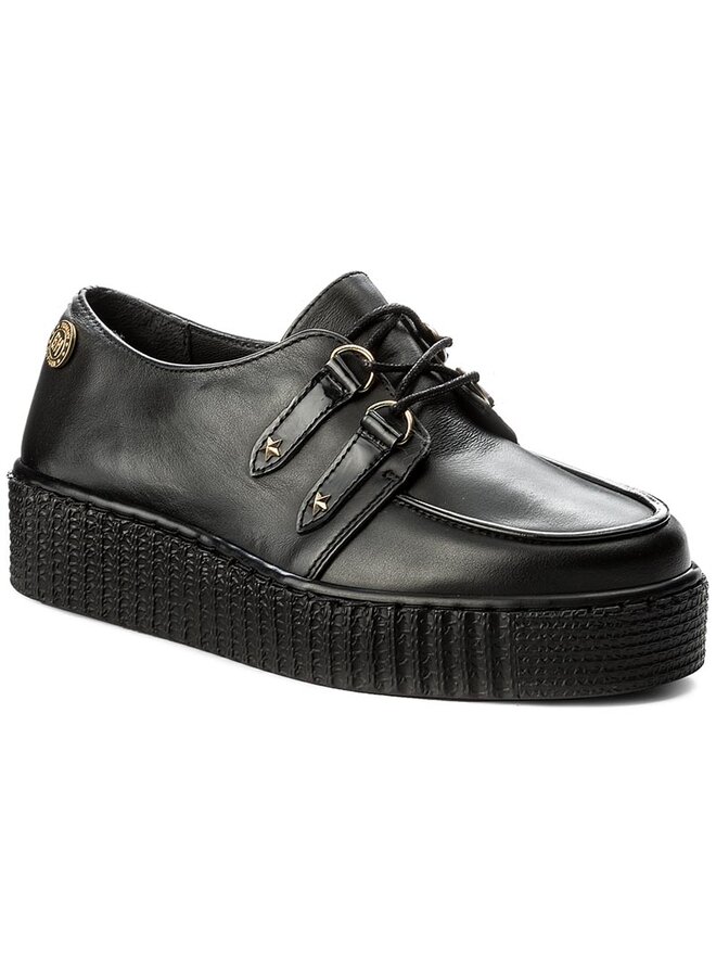 Halbschuhe Tommy Hilfiger Gigi Hadid Creeper Shoe FW0FW02200 Schwarz eschuhe
