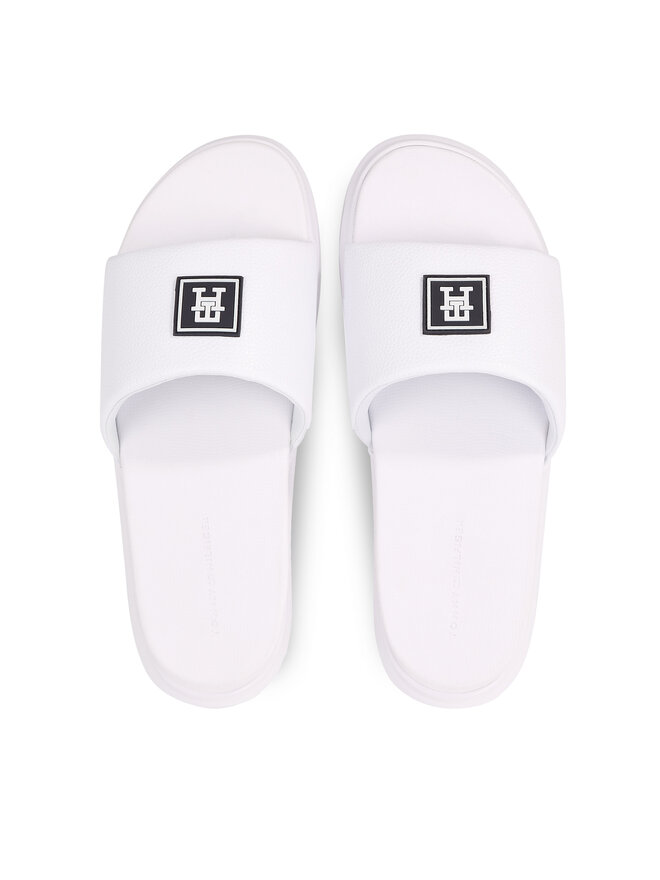 Tommy Hilfiger Pantoletten Tommy Hilfiger Dual Density Th Pool Slide FM0FM05016 Weiß