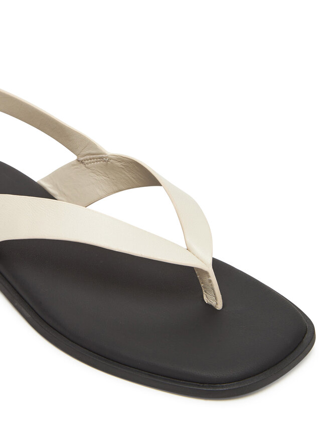 Tommy Hilfiger Sandały Tommy Hilfiger Color Block Thong Flat Sandal FW0FW08883 Écru