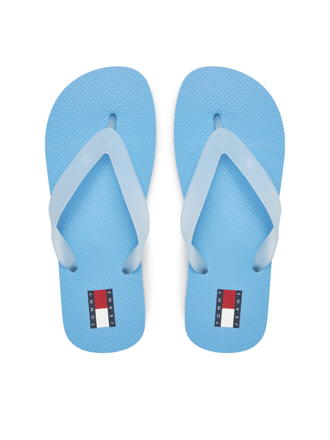 Tommy Jeans Šlepetės per pirštą Tommy Jeans Tjw Logo Flip Flop EN0EN02447 Žydra