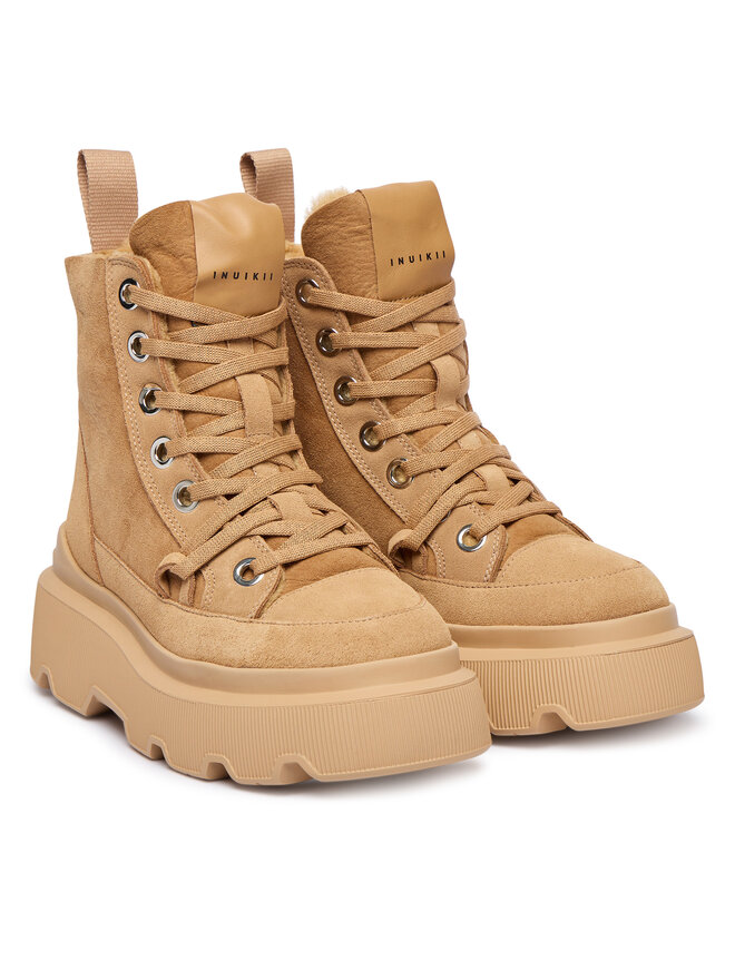 Inuikii Schnürschuhe Inuikii Matilda Shearling 1002.002.0011 Beige