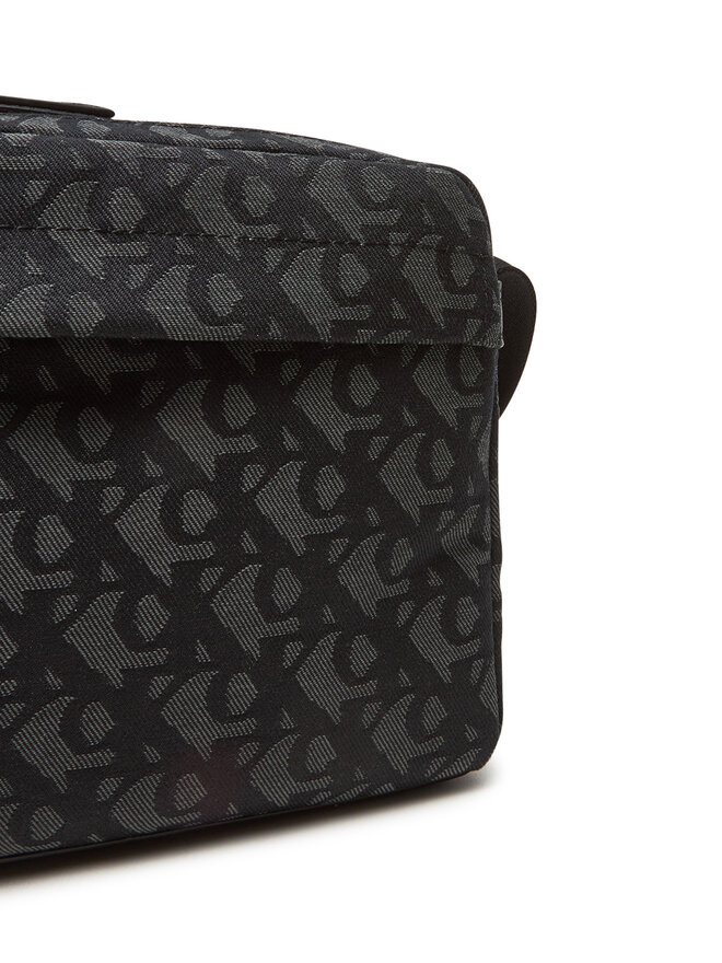 Calvin Klein Umhängetasche Calvin Klein Slouched Monogram Mini Zip Fligh LV04G3175G Schwarz