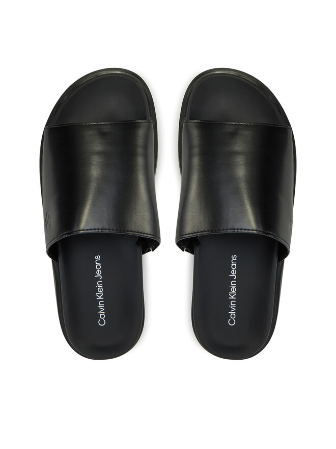 Calvin Klein Jeans Papucs Calvin Klein Jeans Flat Molded Sandal Slide YW0YW01710 Fekete