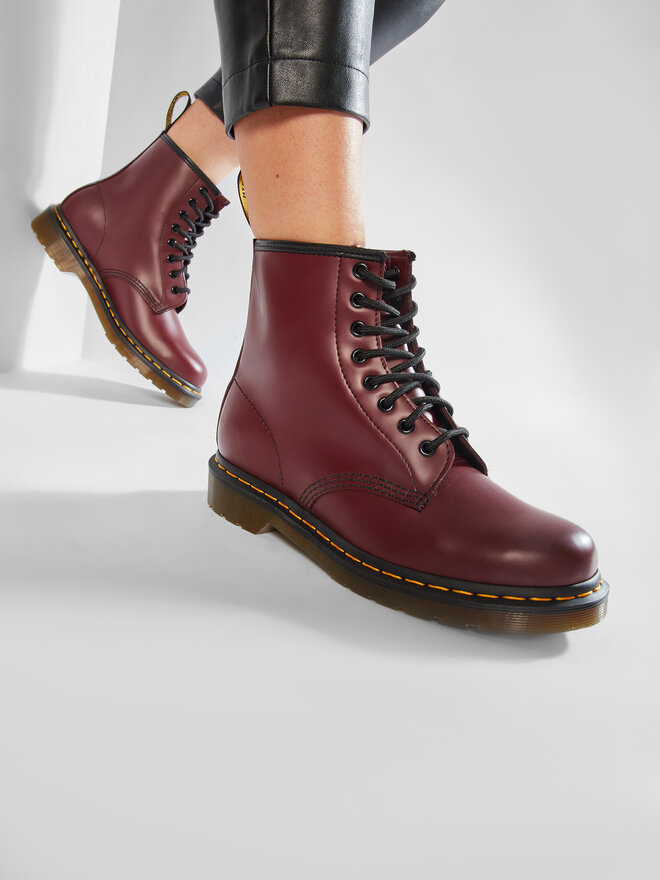 Botas de combate Dr. Martens 1460 Smooth 11822600 Guinda burdeos zapatos.es