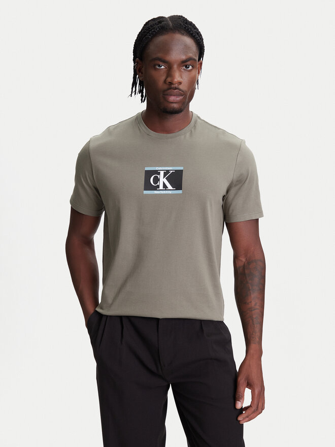 Calvin Klein Calvin Klein Camiseta Box Tape Graphic LV04RC854G Verde Regular Fit