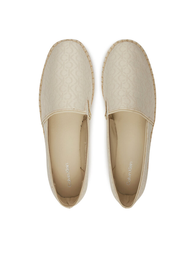 Calvin Klein Espadryle Calvin Klein Flat Espadrille - Jacq HW0HW02467 Écru