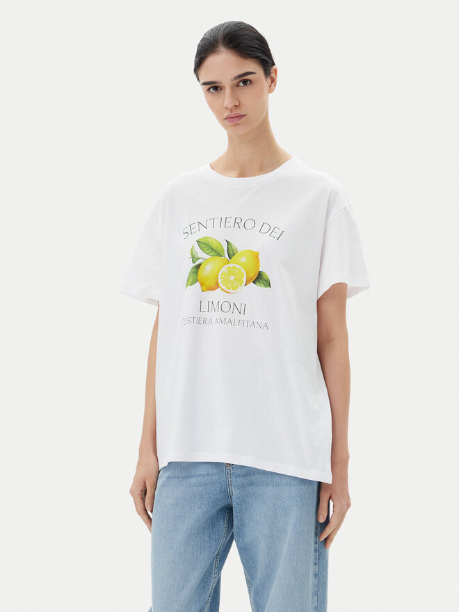 Pieces Pieces Marškinėliai Thea 17157114 Balta Standard Fit