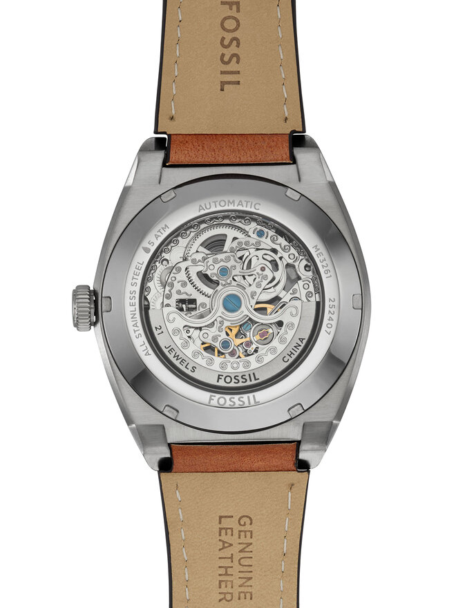 Fossil Laikrodis Fossil Everett Skeleton Automatic ME3261 Žalia