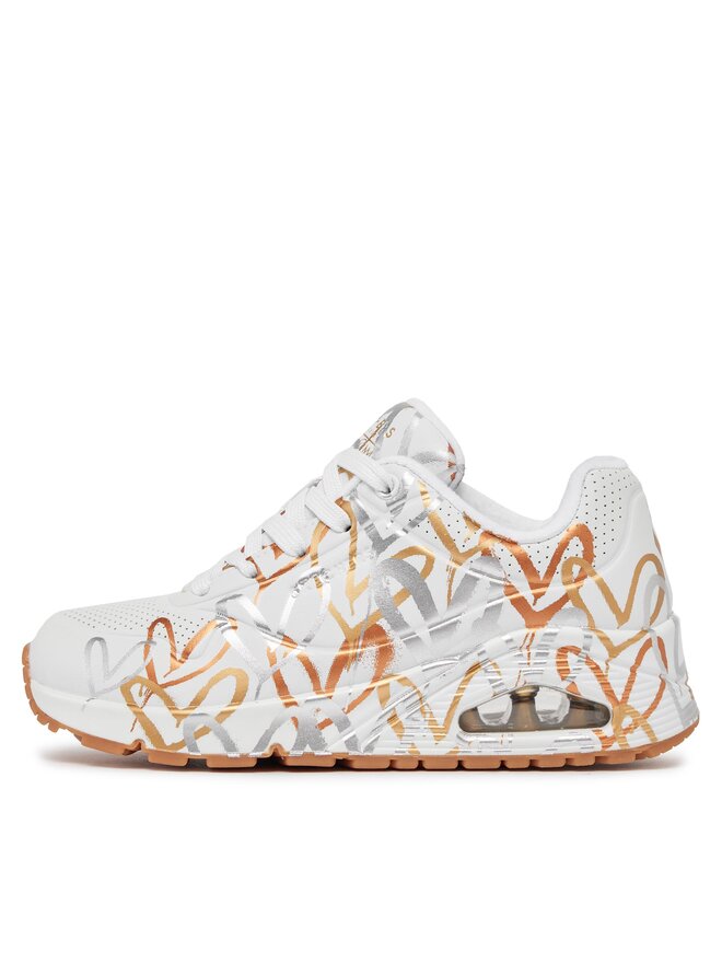 Skechers Sneakersy Skechers Uno Metallic Love 155523/WTGD Biela