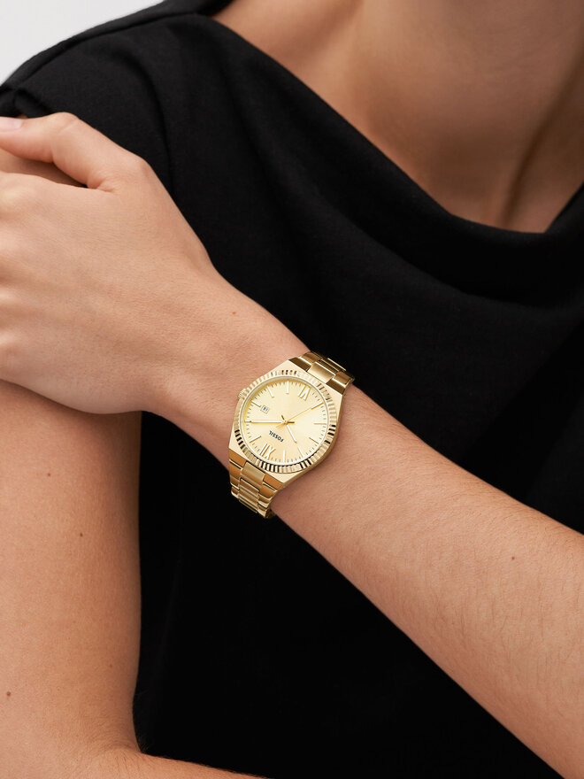 Fossil Годинник Fossil Scarlette ES5299 Золотий