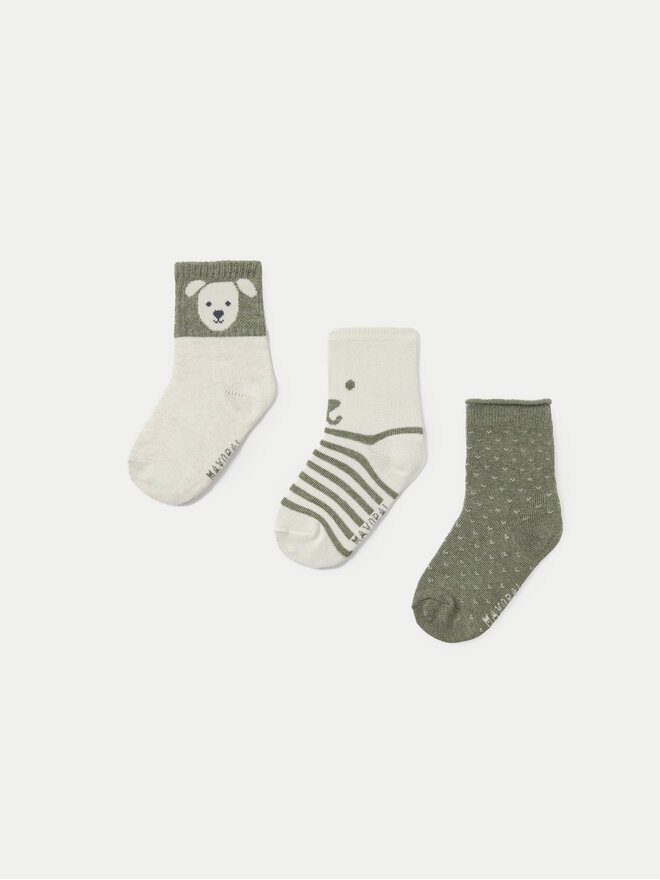 Mayoral Set de 3 perechi de șosete lungi pentru copii Mayoral 10758 Verde