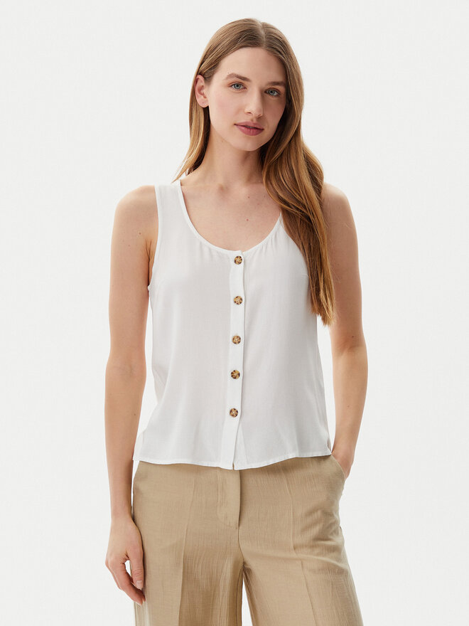 Vero Moda Vero Moda Τοπ Bumpy 10325830 Λευκό Standard Fit