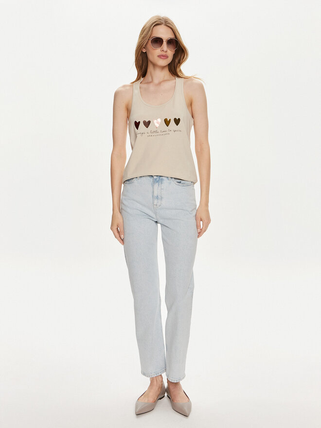 ONLY ONLY Marškinėliai Henny 15327669 Écru Regular Fit