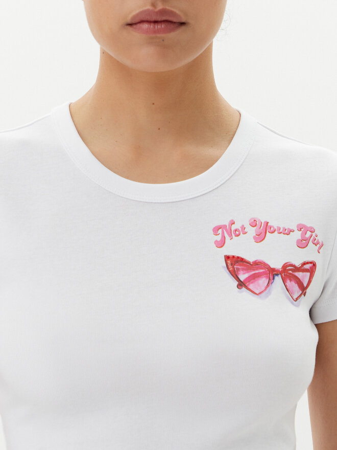 HUGO HUGO Camiseta Delanor_2 50539132 Blanco Cropped Fit