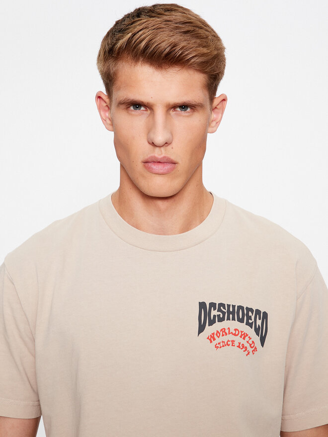 DC DC Marškinėliai Defiant Tees ADYZT05309 Smėlio Regular Fit