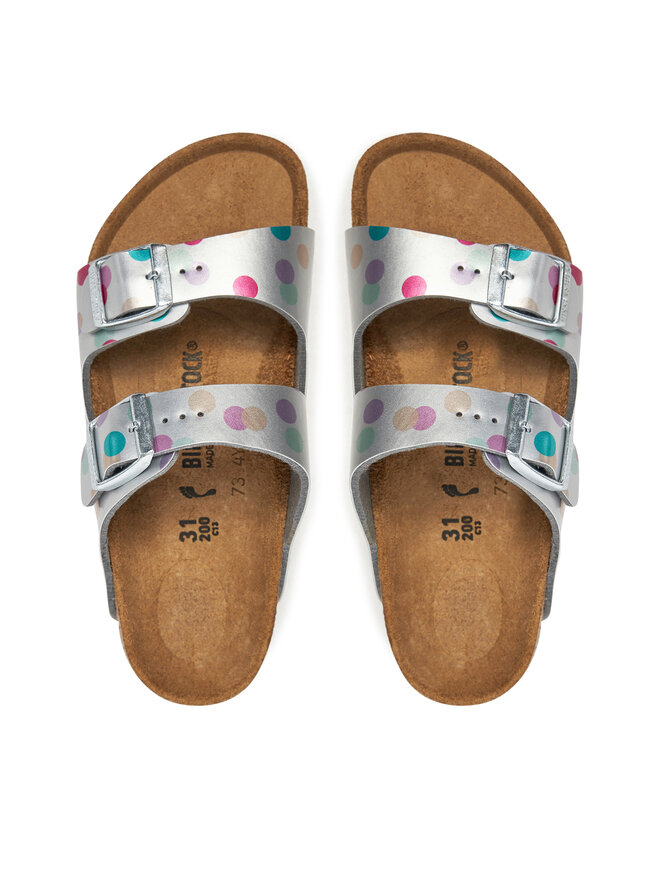 Birkenstock Klapki Birkenstock Arizona Kids 1029842 S Srebrny
