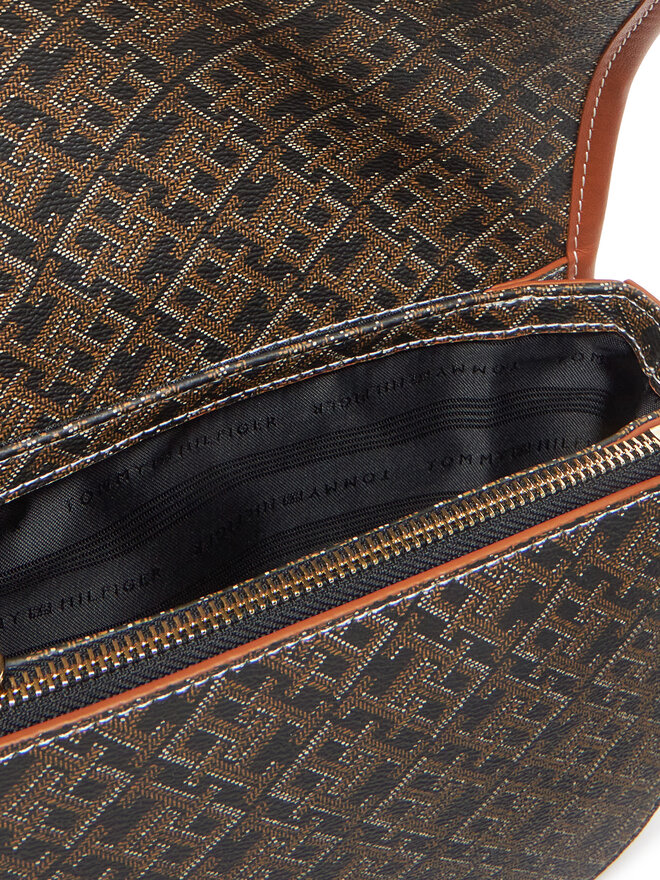 Tommy Hilfiger Kabelka Tommy Hilfiger Th Monoplay Leather Saddle Bag AW0AW17414 Černá