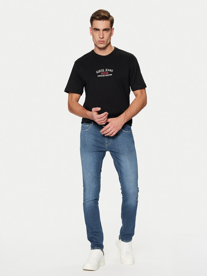 Guess Jeans Guess Jeans Marškinėliai M5RI77 K8FQ4 Juoda Regular Fit