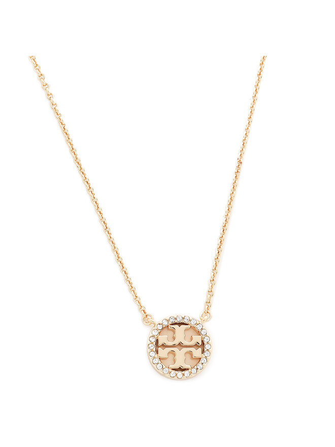 Tory Burch Colier Tory Burch Crystal Logo Delicate Necklace 53420 Auriu